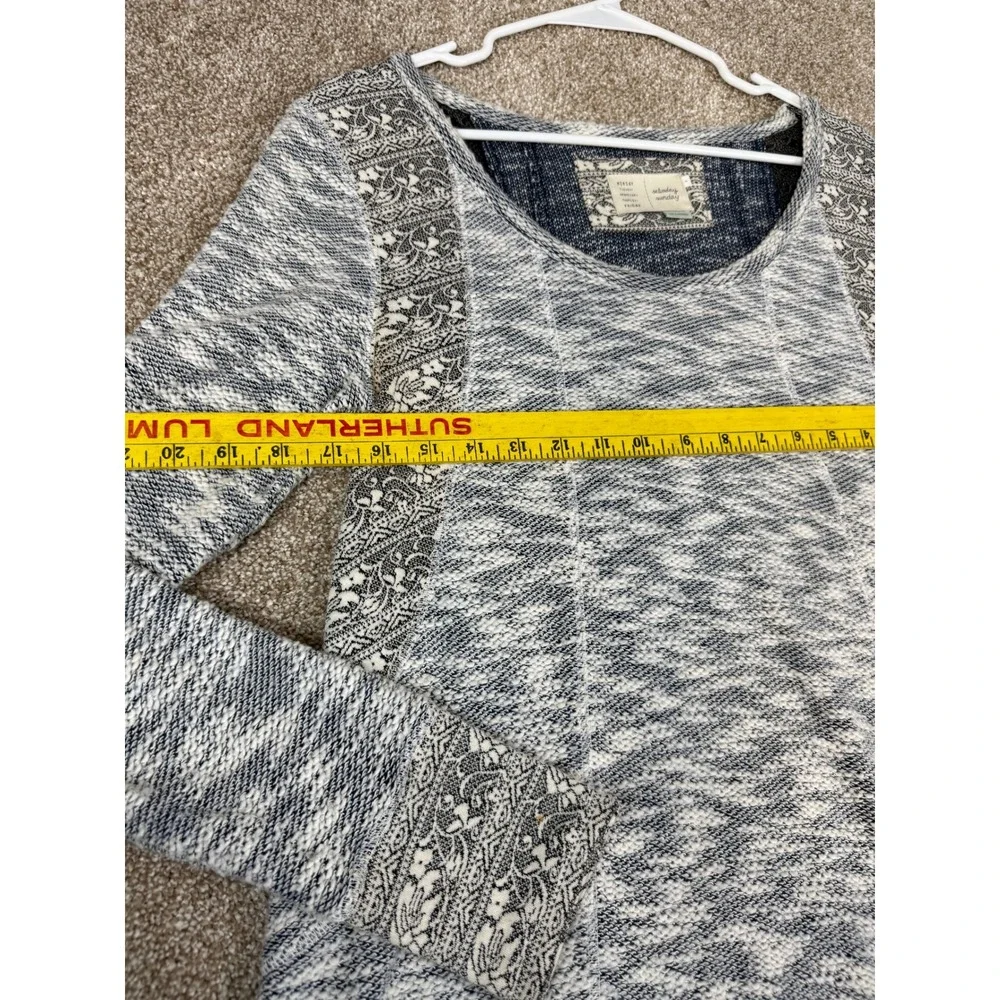Saturday Sunday Anthropologie Blue Marled Knit Tunic Dress Long Sleeve Pockets S